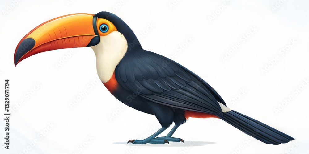 Naklejka premium toucan bird on a branch