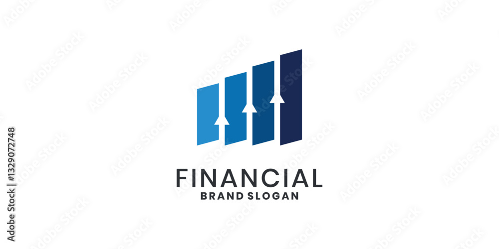 Fototapeta premium Financial growth logo design for business