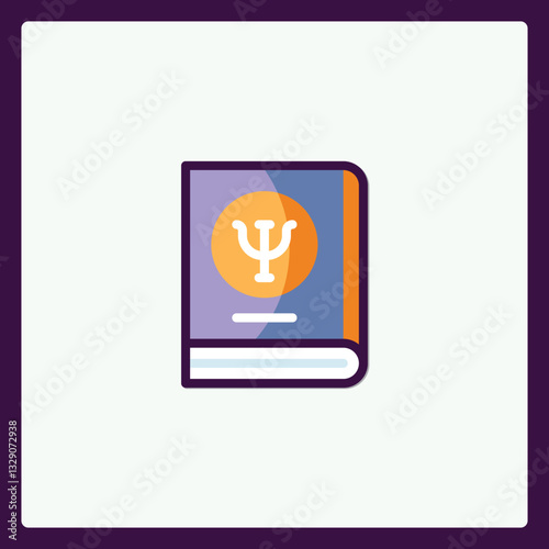 Psychology textbook vector icon illustration with minimalist design