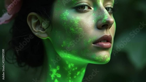 Forest Nymph A Fairy-Like Woman Surrounded by Flowers and Spring’s Green Beauty Video Animation