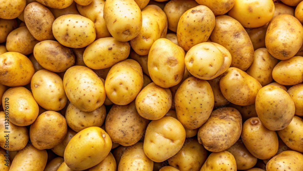 A cluster of raw yellow potatoes fills the frame in a natural food background with earthy tones and subtle textures, showcasing their natural beauty , natural background, earthy A cluster of raw yellow potatoes fills the frame in a natural food background with earthy tones and subtle textures, showcasing their natural beauty , natural background, earthy