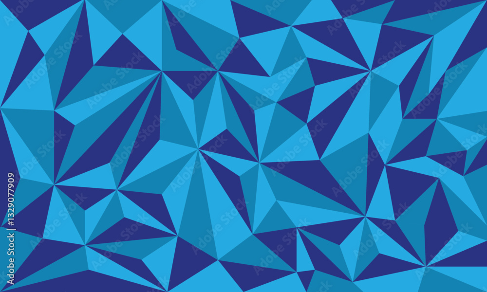 Fototapeta premium Abstract low poly geometric blue triangle pattern blank background
