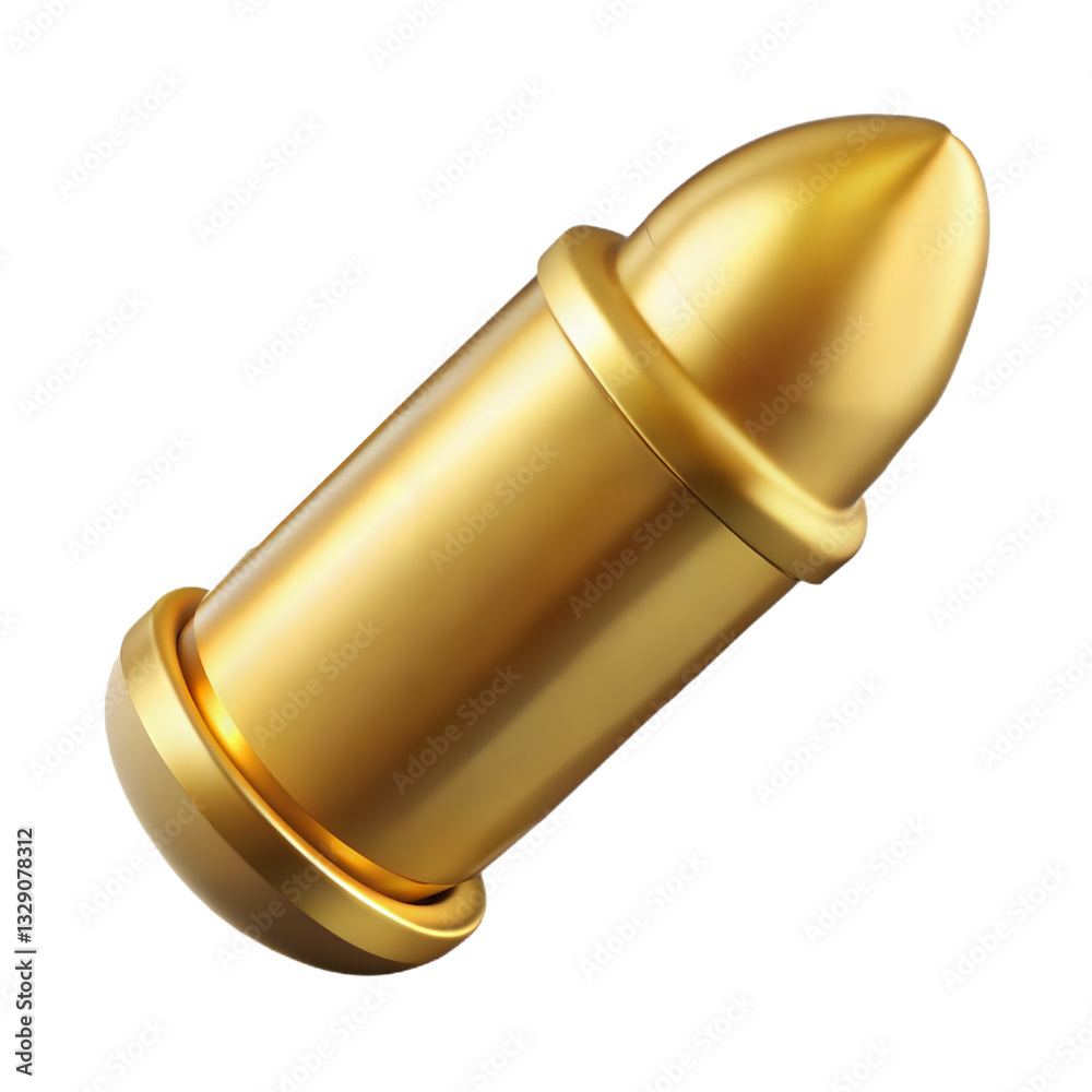 Golden Bullet Illustration isolated on transparent background Golden Bullet Illustration isolated on transparent background