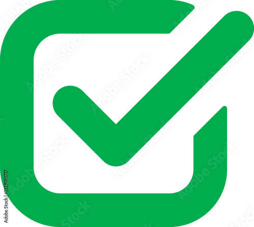 Green checkbox icon, checkmark icon, right box icon