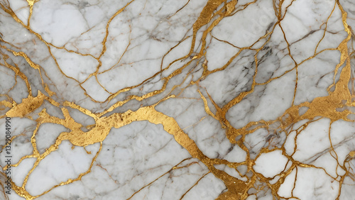 Elegant white marble with gold veins, a luxurious and sophisticated design