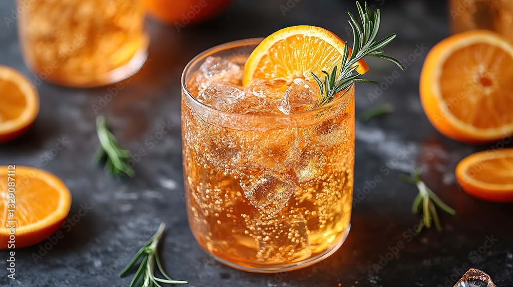 Adding an orange slice and rosemary to an iced Aperol Spritz makes a refreshing summer cocktail, perfect for holidays and resorts. Adding an orange slice and rosemary to an iced Aperol Spritz makes a refreshing summer cocktail, perfect for holidays and resorts.