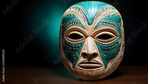 A handcrafted tribal mask made of polished ivory, featuring delicate etchings of animal spirits, symbolizing ancestral wisdom and protection.
