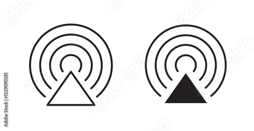 Airplay line icon vector set.