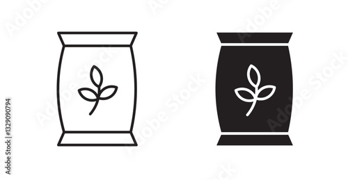 Bag seedling line icon vector set.