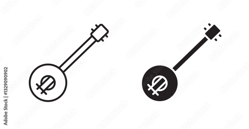 Banjo line icon vector set. Banjo line icon vector set.