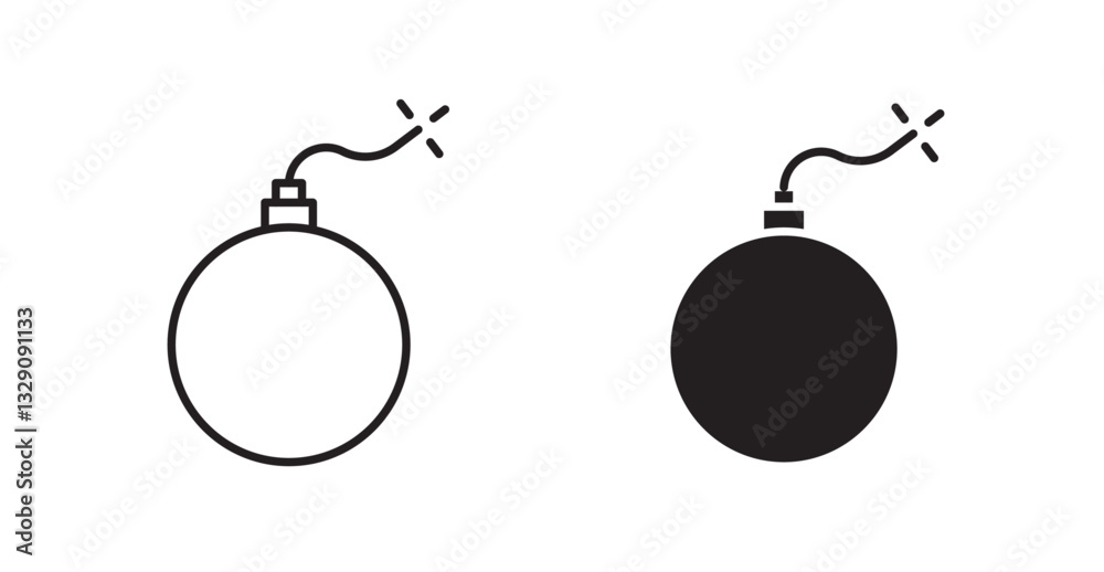 Bomb line icon vector set. Bomb line icon vector set.
