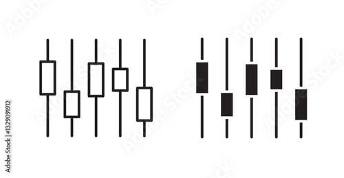Chart candlestick line icon vector set.