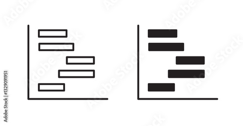 Chart gantt line icon vector set.