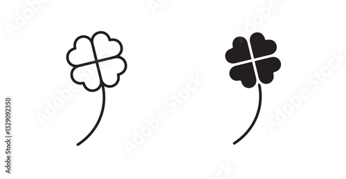 Clover line icon vector set.