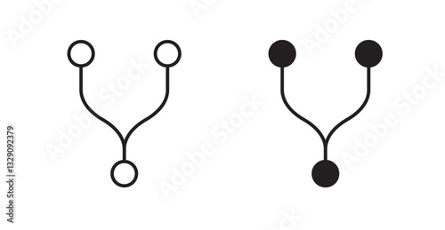 Code Fork line icon vector set.