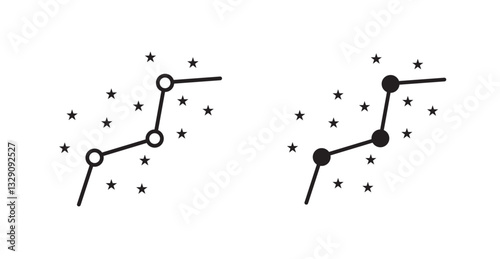 Constellation line icon vector set.