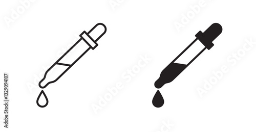 Eye dropper half line icon vector set.