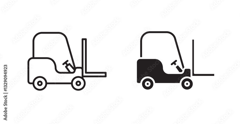 Forklift line icon vector set. Forklift line icon vector set.