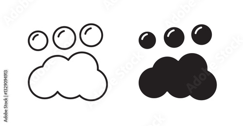 Foam line icon vector set.