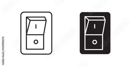 Light switch off line icon vector set.