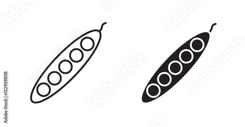 Peapod line icon vector set.