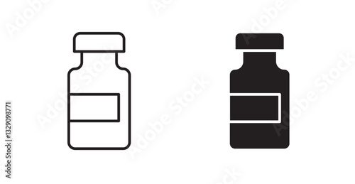 Prescription bottle line icon vector set.