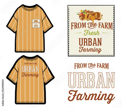 kids stripes t-shirt, tee, t shirt, placement print, urban farming, badge, children, boys fashion, oversized tee, fashion print design, artwork