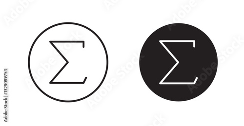 Sigma line icon vector set.
