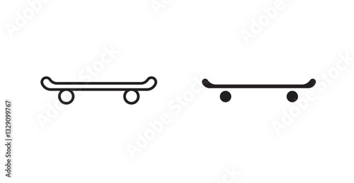Skateboard line icon vector set.