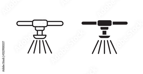 Sprinkler line icon vector set.