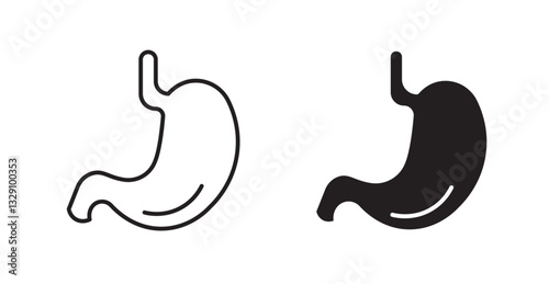 Stomach line icon vector set.
