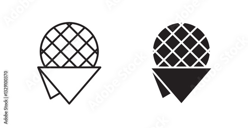 Stroopwafel line icon vector set.