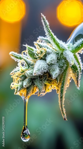 Cannabis Bud with Frosted Trichomes