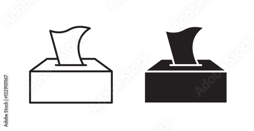 Tissue box line icon vector set.