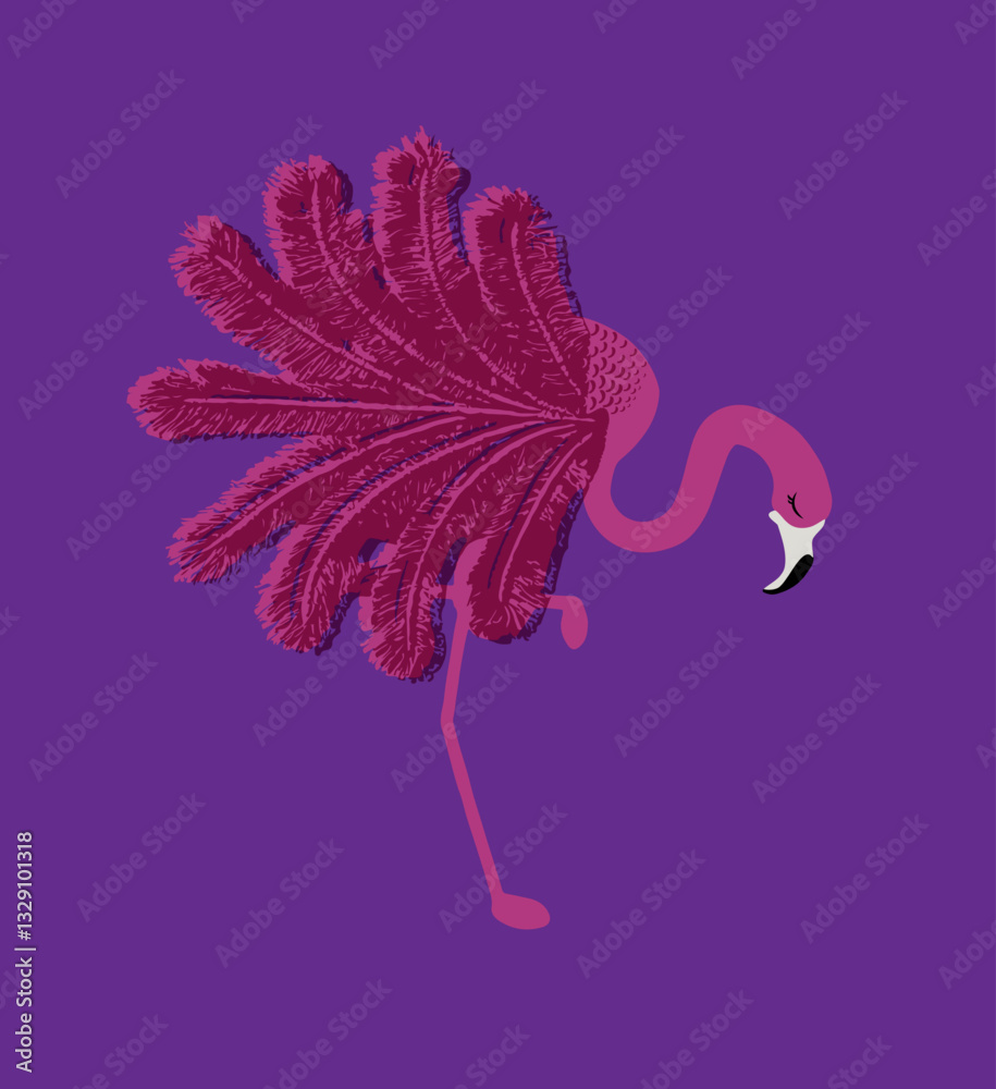 Fototapeta premium Saros birds 3d look vector illustration