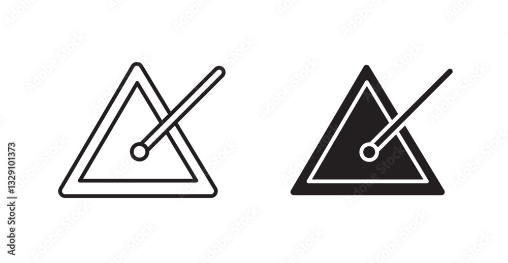 Triangle music line icon vector set. Triangle music line icon vector set.