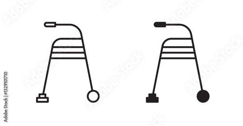 Walker line icon vector set.