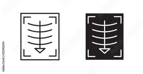 X ray line icon vector set.