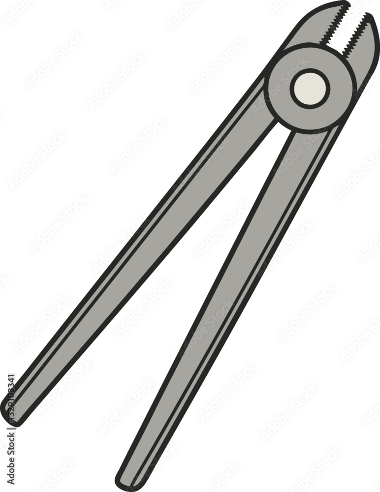 Simple, clean vector graphic of a pair of gray utility snips. Simple, clean vector graphic of a pair of gray utility snips.