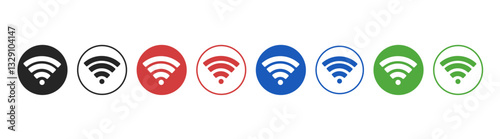 Wifi icon set, signal vector icon. Wi-fi signal symbol. Internet connection, stock vector. 