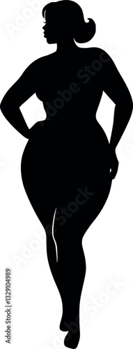 Silhouette of a fat woman