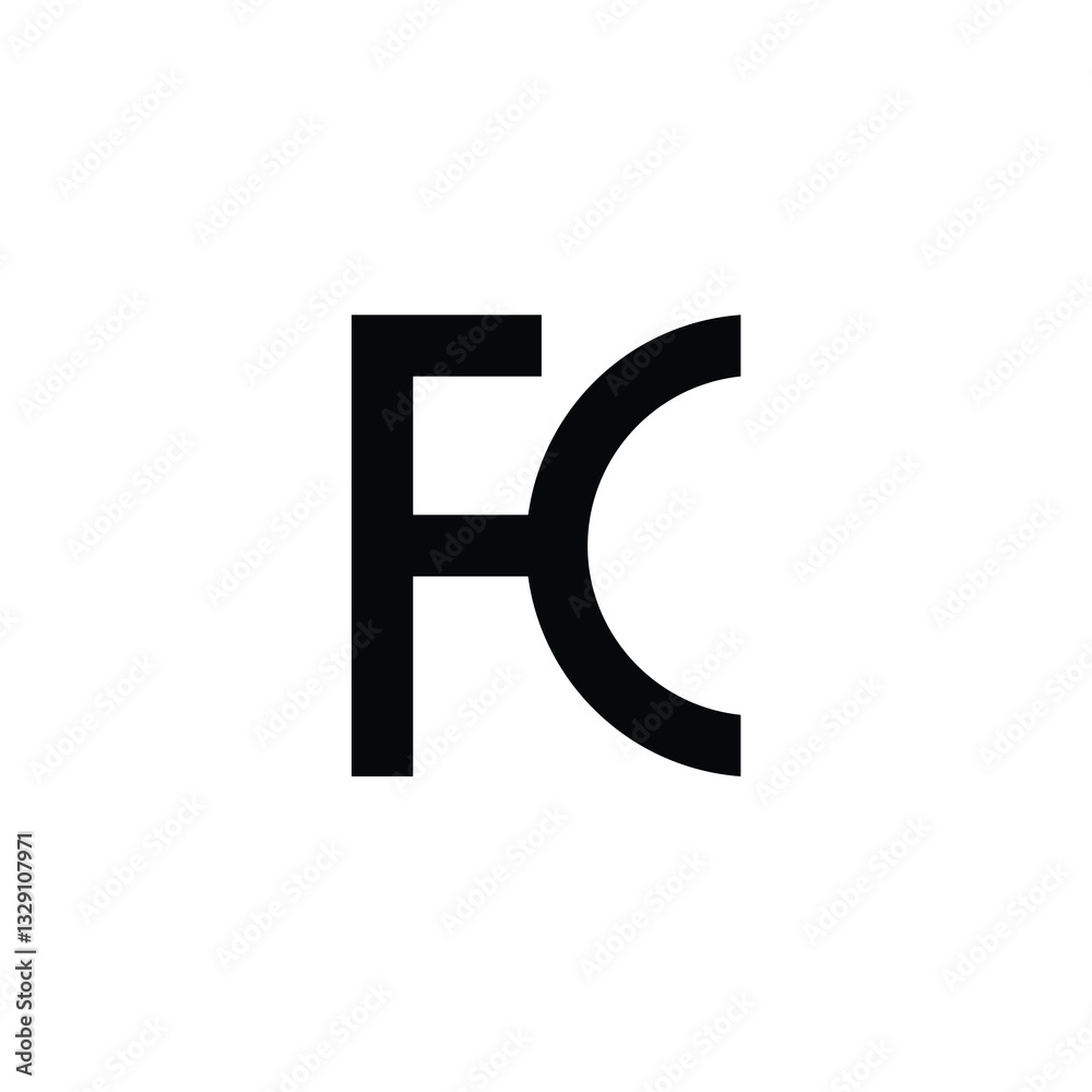 Obraz premium FC monogram logo design letter text name symbol monochrome logotype alphabet character simple logo