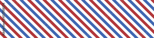 Classic barber background with red, blue and white stripes - vector illustration