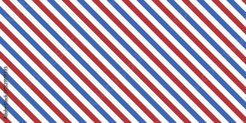 Classic barber background with red, blue and white stripes - vector illustration