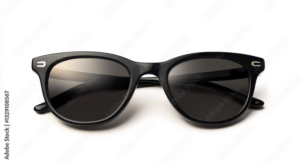 Stylish black sunglasses with a classic design and dark lenses Stylish black sunglasses with a classic design and dark lenses