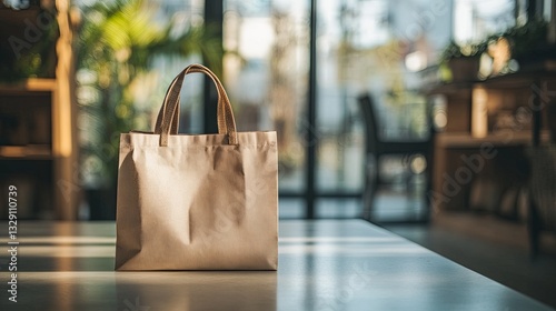 Wallpaper Mural A neatly folded eco-friendly shopping bag on a clean surface. digital Torontodigital.ca