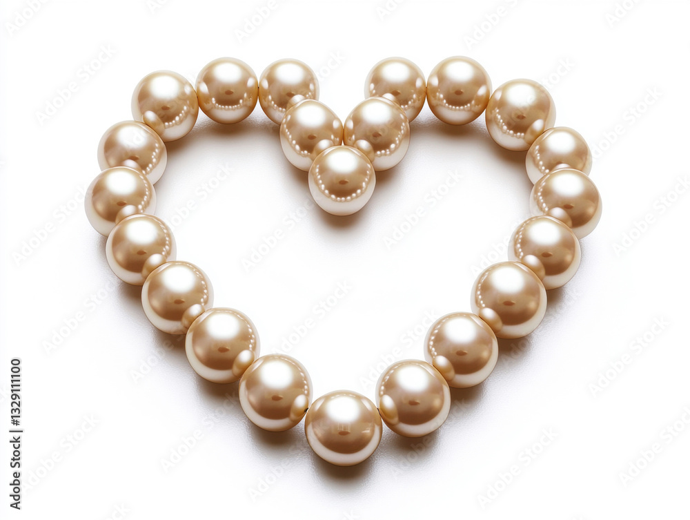 Pearls arranged in heart shape for decoration and design Pearls arranged in heart shape for decoration and design