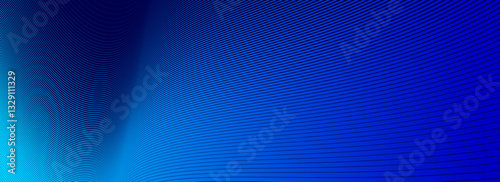Blue lines in 3D perspective vector abstract background, dynamic linear minimal design, wave lied pattern in dimensional and movement.