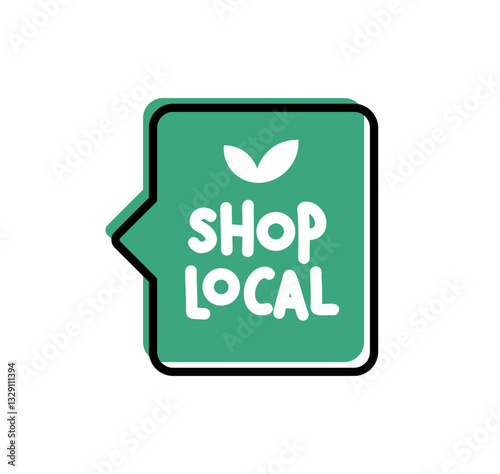 Shop Local. Badge, icon, logo vector design illustration on white background