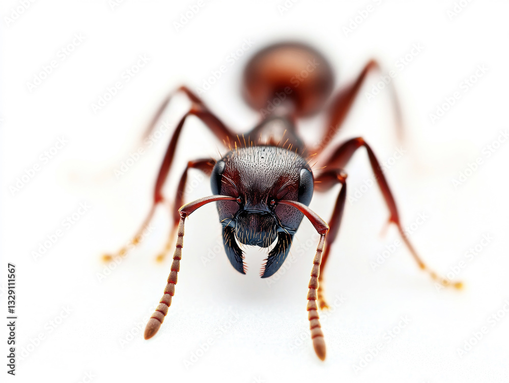 Close-up view of an ant highlighting its features and details Close-up view of an ant highlighting its features and details